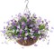 Artificial Flowers with Hanging Basket for Outdoor Decoration